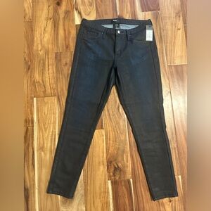 NWT Size 8 Mossimo Power stretch Midrise Jeggings. Dark Metallic Jeans/ ebony